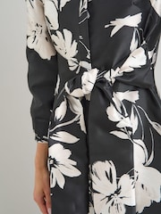 Gina Bacconi Black Steph Floral Belt Tie Maxi Dress - Image 4 of 6