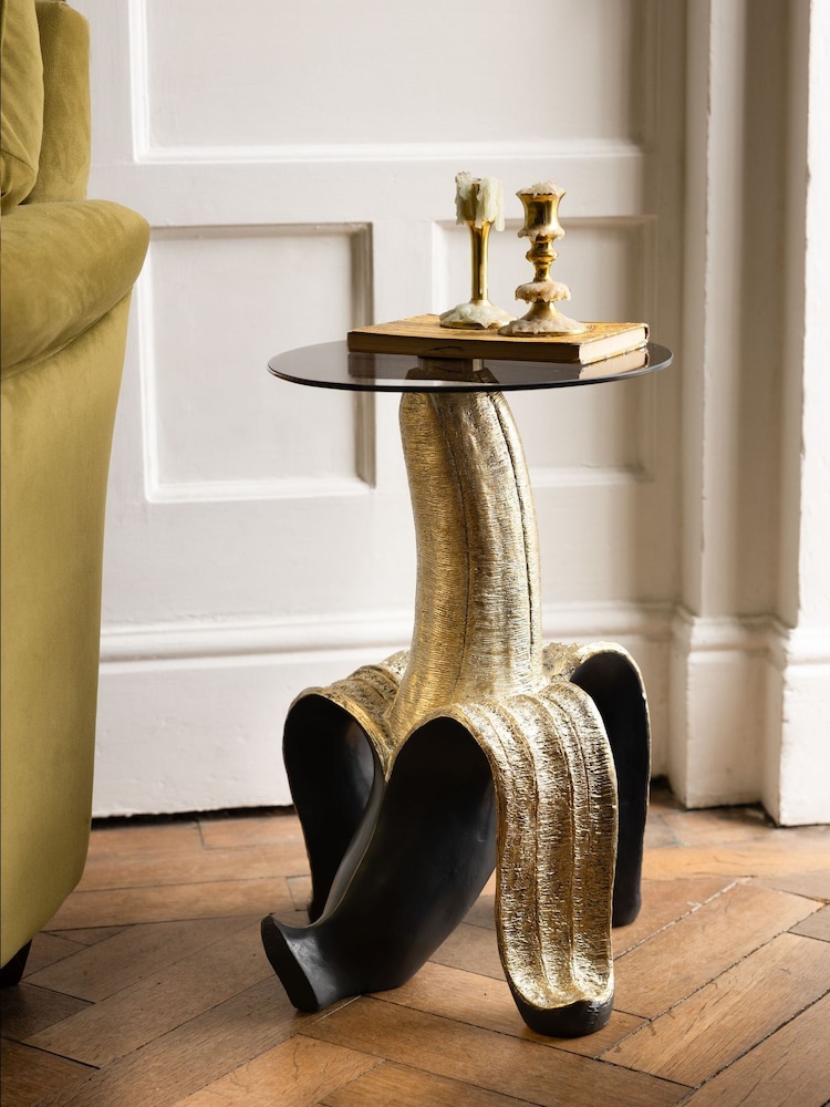 Rockett St George Gold Banana Peel Side Table - Image 1 of 5