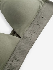 Light Pink/Khaki Green Cotton Logo Triangle Ultimate Comfort Bralets 2 Pack - Image 10 of 11