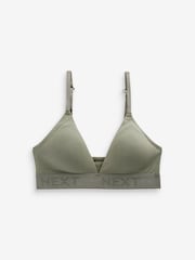 Light Pink/Khaki Green Cotton Logo Triangle Ultimate Comfort Bralets 2 Pack - Image 8 of 11