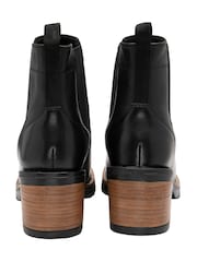 Ravel Black Leather Cleated Sole Ankle Boots - Image 3 of 4