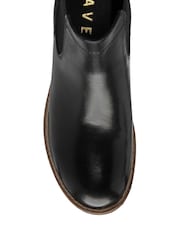 Ravel Black Leather Cleated Sole Ankle Boots - Image 4 of 4