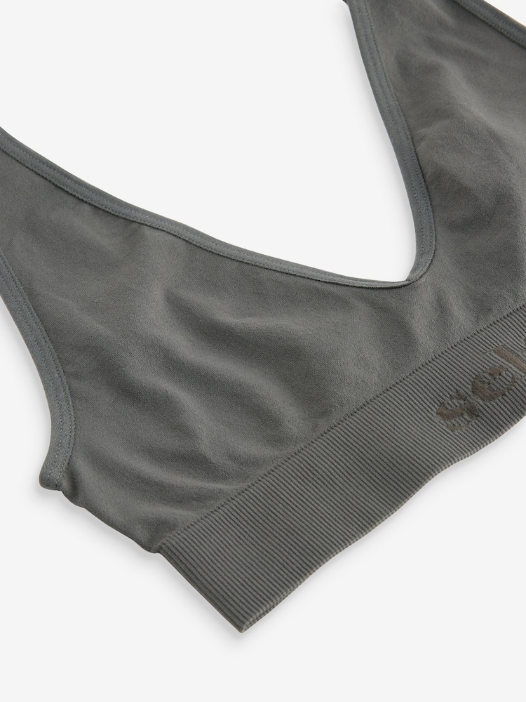 self. Charcoal Grey Seamfree Bralet - Image 7 of 7
