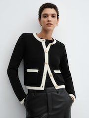 Mango Black Knitted Buttoned Cardigan - Image 1 of 5
