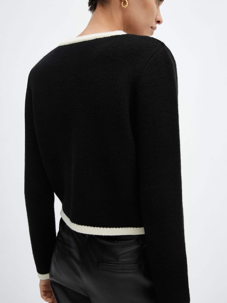 Mango Black Knitted Buttoned Cardigan - Image 2 of 5