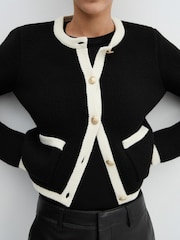 Mango Black Knitted Buttoned Cardigan - Image 3 of 5