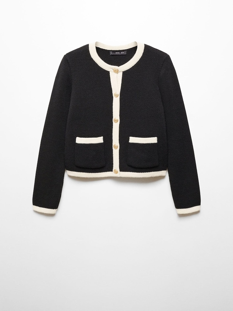 Mango Black Knitted Buttoned Cardigan - Image 5 of 5