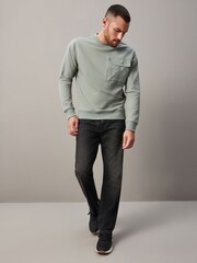 Sage Green Utility Crew Sweatshirt - Image 2 of 3