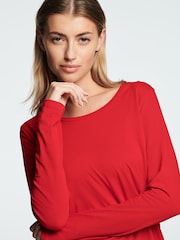 Rot - Langärmeliges Rundhals-T-Shirt aus 100 % Baumwolle - Image 7 of 10