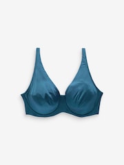 Plum Purple/Teal Blue/Cream Non Pad Full Cup DD+ Microfibre Smoothing Ultimate Comfort T-Shirt Bras 3 Pack - Image 10 of 12