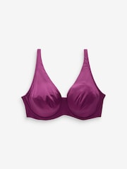Plum Purple/Teal Blue/Cream Non Pad Full Cup DD+ Microfibre Smoothing Ultimate Comfort T-Shirt Bras 3 Pack - Image 8 of 12