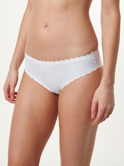 White Brazilian No VPL Scallop Edge Knickers - Image 1 of 4