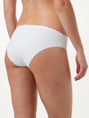 White Brazilian No VPL Scallop Edge Knickers - Image 2 of 4