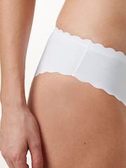 White Brazilian No VPL Scallop Edge Knickers - Image 3 of 4