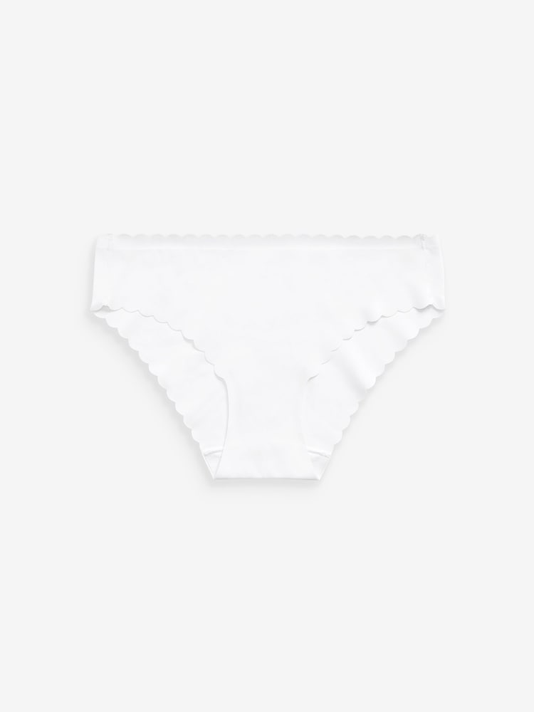 White Brazilian No VPL Scallop Edge Knickers - Image 4 of 4