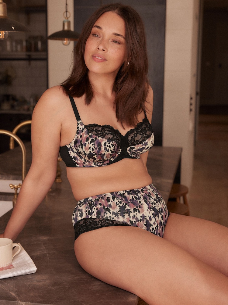 Imprimé animal/Rose Rose - DD Non Pad Wired Full Cup Microfibre Lace Soutiens-gorge - Image 3 of 10