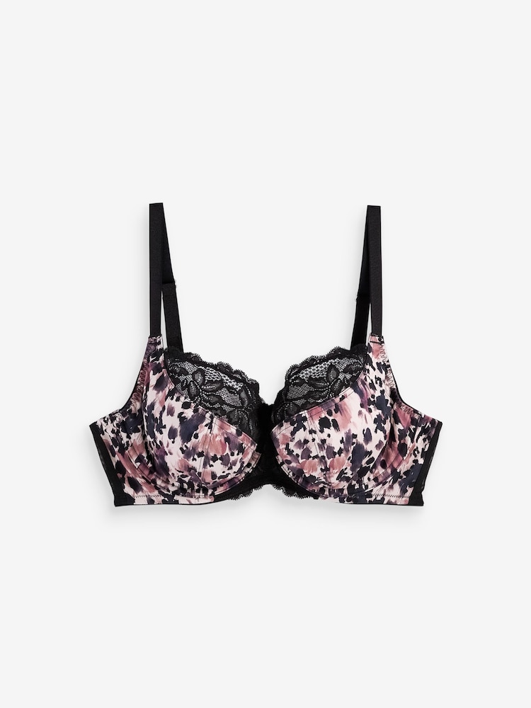 Imprimé animal/Rose Rose - DD Non Pad Wired Full Cup Microfibre Lace Soutiens-gorge - Image 8 of 10