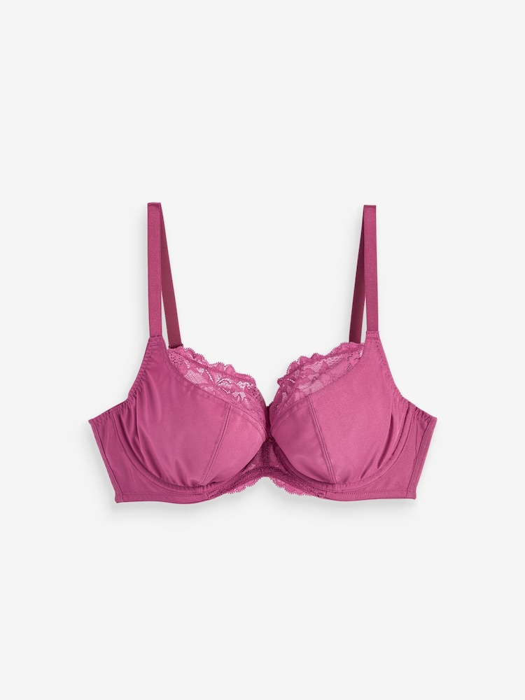 Imprimé animal/Rose Rose - DD Non Pad Wired Full Cup Microfibre Lace Soutiens-gorge - Image 9 of 10