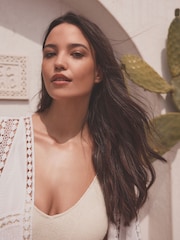 White Crochet Longline Kimono Cover-Up - Image 4 of 6