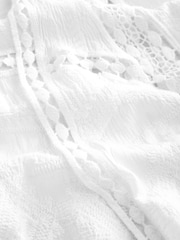 White Crochet Longline Kimono Cover-Up - Image 6 of 6