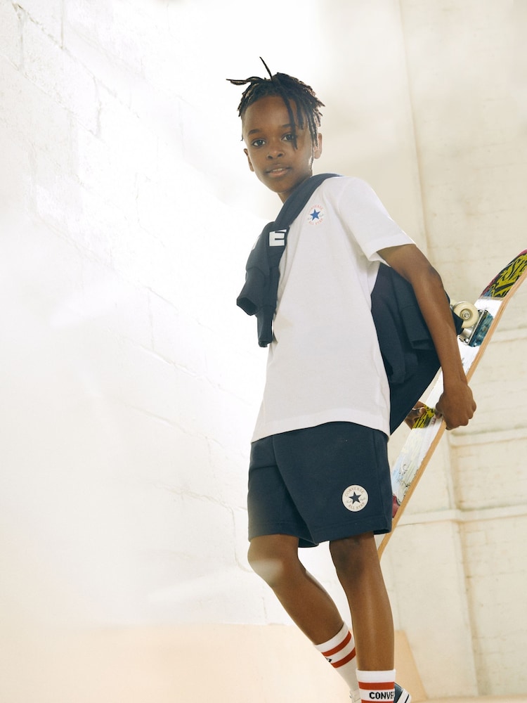 Converse Navy Blue Chuck Taylor All Star Ox Junior Trainers - Image 4 of 7