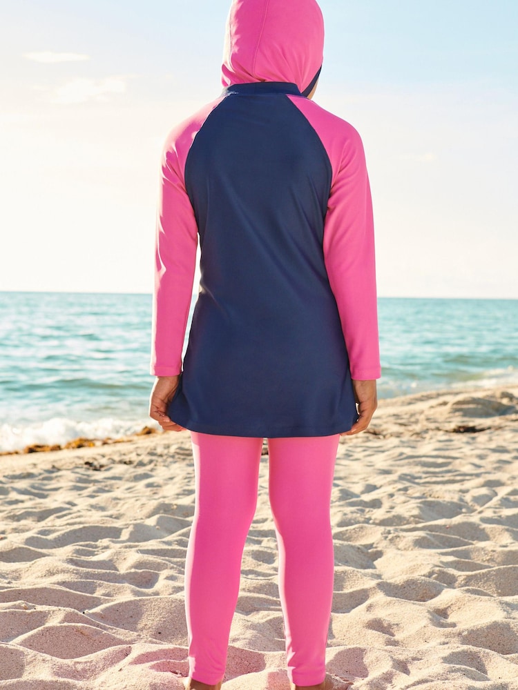 Navy/Pink 3 Piece Swim Set (8-16yrs) - Image 11 of 11