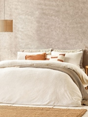 Yard Ecru Boucle Textured Duvet Cover Set - Image 1 of 5