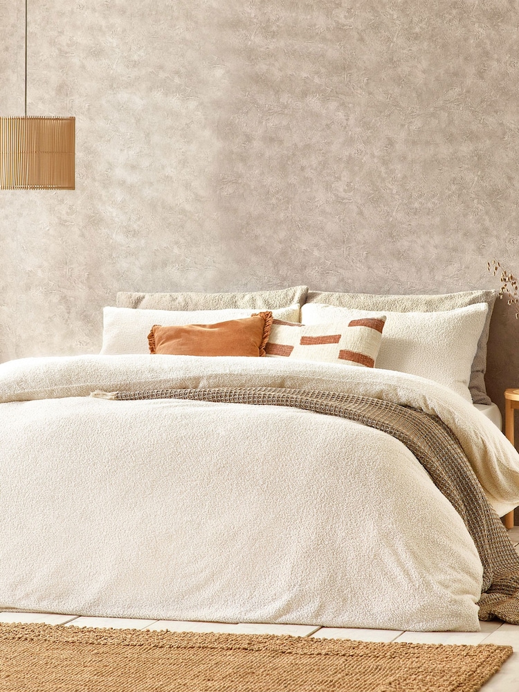 Yard Ecru Boucle Textured Duvet Cover Set - Image 1 of 5