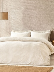 Yard Ecru Boucle Textured Duvet Cover Set - Image 2 of 5