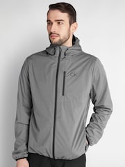 Calvin Klein Golf Grey Waterproof Ultron Hooded Jacket - Image 1 of 8
