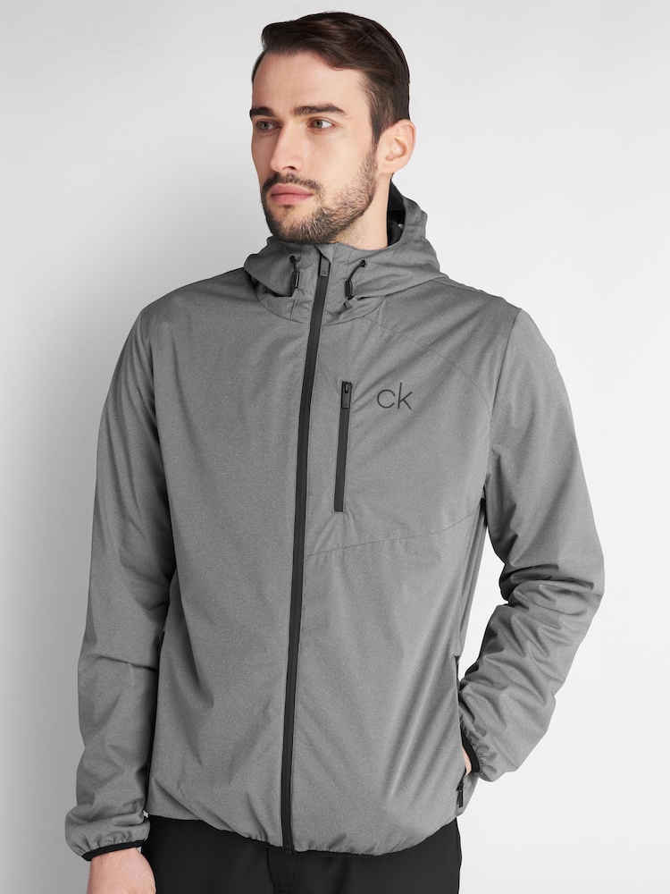 Calvin Klein Golf Grey Waterproof Ultron Hooded Jacket - Image 1 of 8