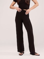 LOVALL Brown Petite Lightweight Wide Leg Trousers - Image 3 of 4