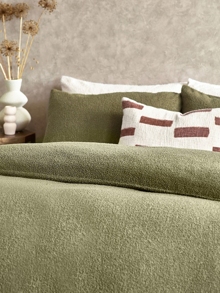 Yard Olive Boucle Textured Duvet Cover Set - Image 2 of 2