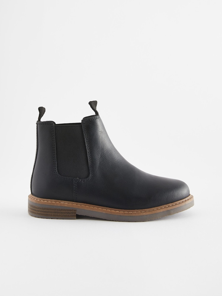 Schwarz - Chelsea-Stiefel aus Leder - Bild 2 von 5 Schwarz - Chelsea-Stiefel aus Leder - Bild 2 von 5