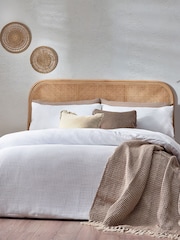 Yard White Chunky Waffle 100% Cotton Duvet Cover Set - Image 1 of 4