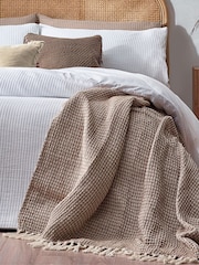 Yard White Chunky Waffle 100% Cotton Duvet Cover Set - Image 3 of 4