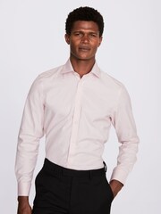 MOSS Pink Single Cuff Dobby 100% Cotton Shirt - Image 1 of 3