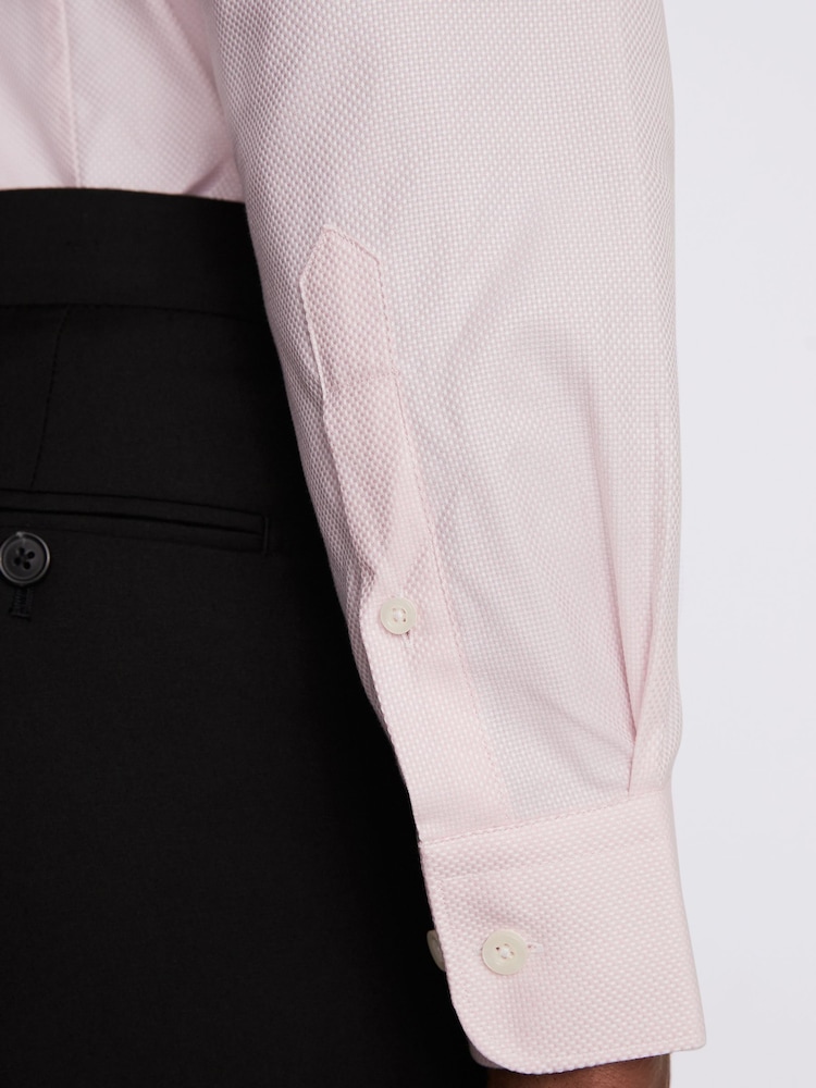 MOSS Pink Single Cuff Dobby 100% Cotton Shirt - Image 2 of 3 MOSS Pink Single Cuff Dobby 100% Cotton Shirt - Image 2 of 3