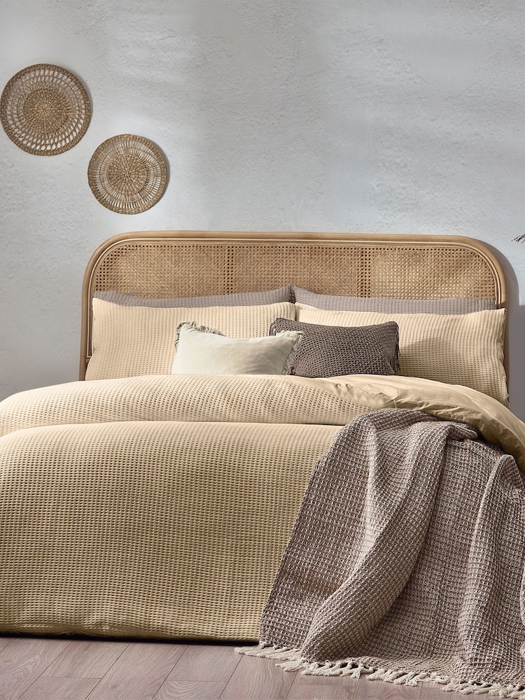 Yard Linen Chunky Waffle 100% Cotton Duvet Cover Set - Image 1 of 4