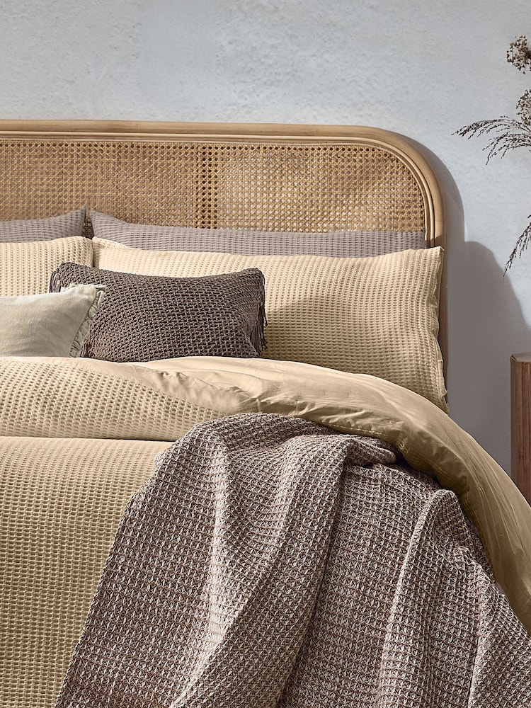 Yard Linen Chunky Waffle 100% Cotton Duvet Cover Set - Image 2 of 4