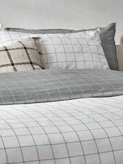 Yard White Black Howarth Check 100% Cotton Reversible Duvet Cover Set - Image 4 of 4