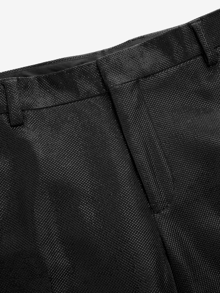 Black EDIT Slim Glitter Tuxedo Suit Trousers - Image 10 of 11