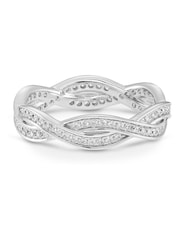Beaverbrooks Sterling Silver Cubic Zirconia Eternity Ring - Image 1 of 4