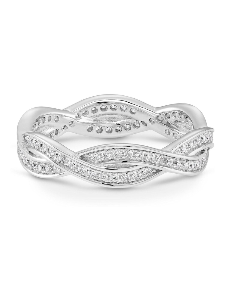 Beaverbrooks Sterling Silver Cubic Zirconia Eternity Ring - Image 1 of 4