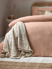 Yard Pink Clay Lark Muslin 100% Cotton Duvet Cover Set - Image 4 of 4