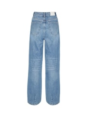 Mint Velvet Blue Light Indigo 100% Cotton Wide Jeans - Image 4 of 4