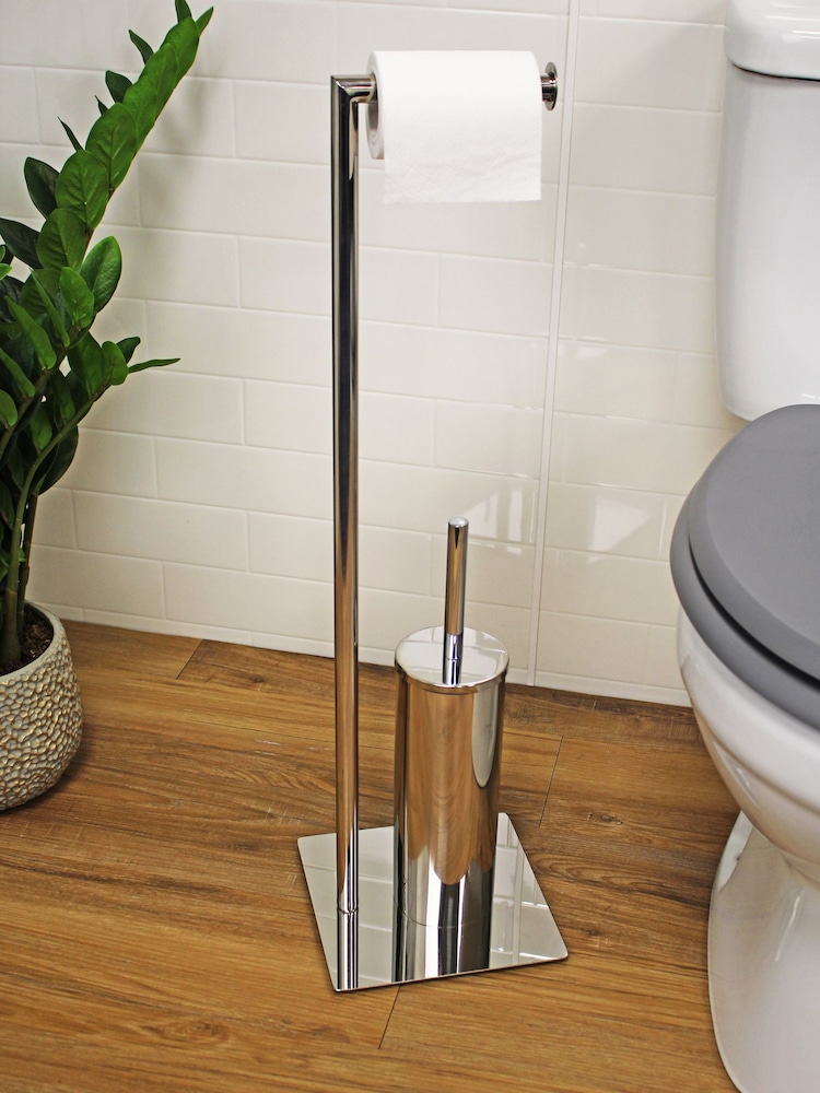 Showerdrape Stamford Freestanding Toilet Roll and Brush Holder - Image 2 of 3