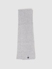 Reiss Soft Grey Melange Talbert 3-6 yrs Wool Motif Beanie Hat and Scarf Set - Image 4 of 6