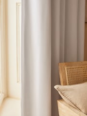 White Blackout/Thermal Cotton Eyelet Curtains - Image 6 of 8