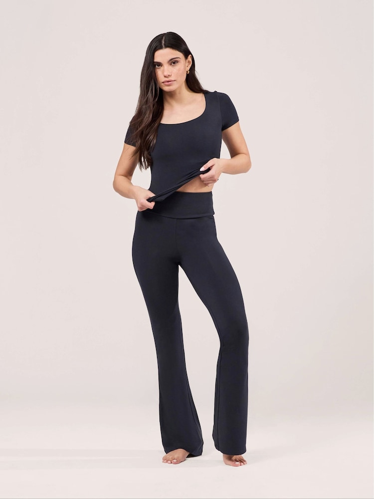 LOVALL Blue Tall Lightweight Flare Leggings - Image 2 of 6